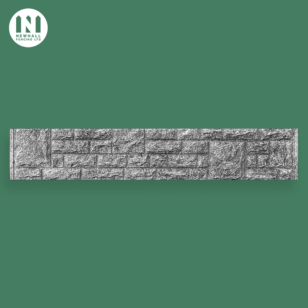 Grey pigmented 12 inch rock face concrete gravel board