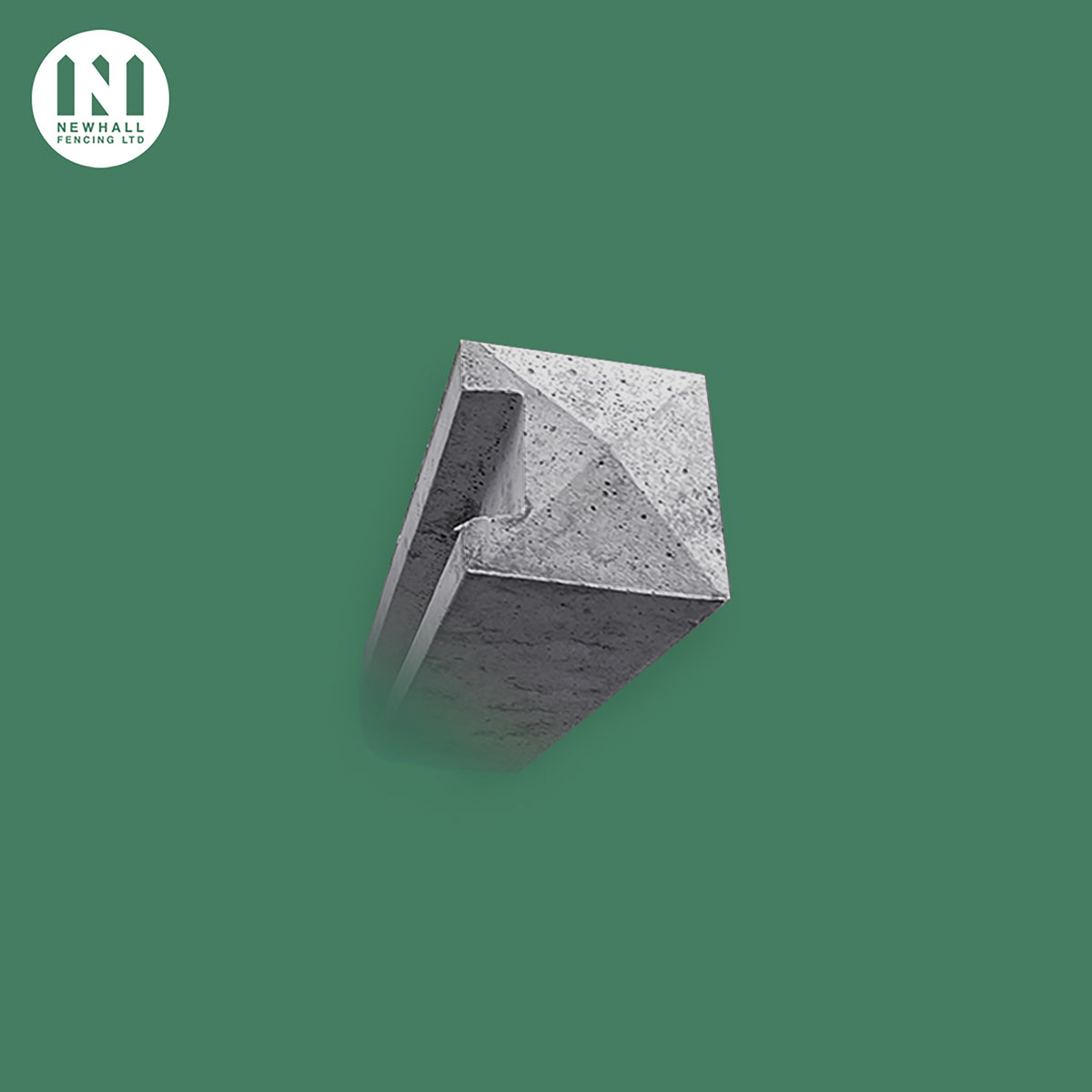 Grey pigmented concrete end fence post