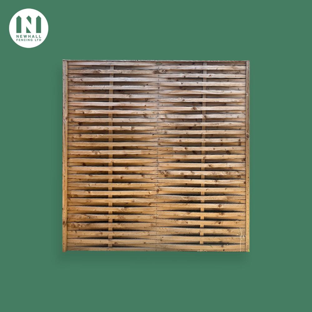 Verde timber fence panel with horizontal slatted infill