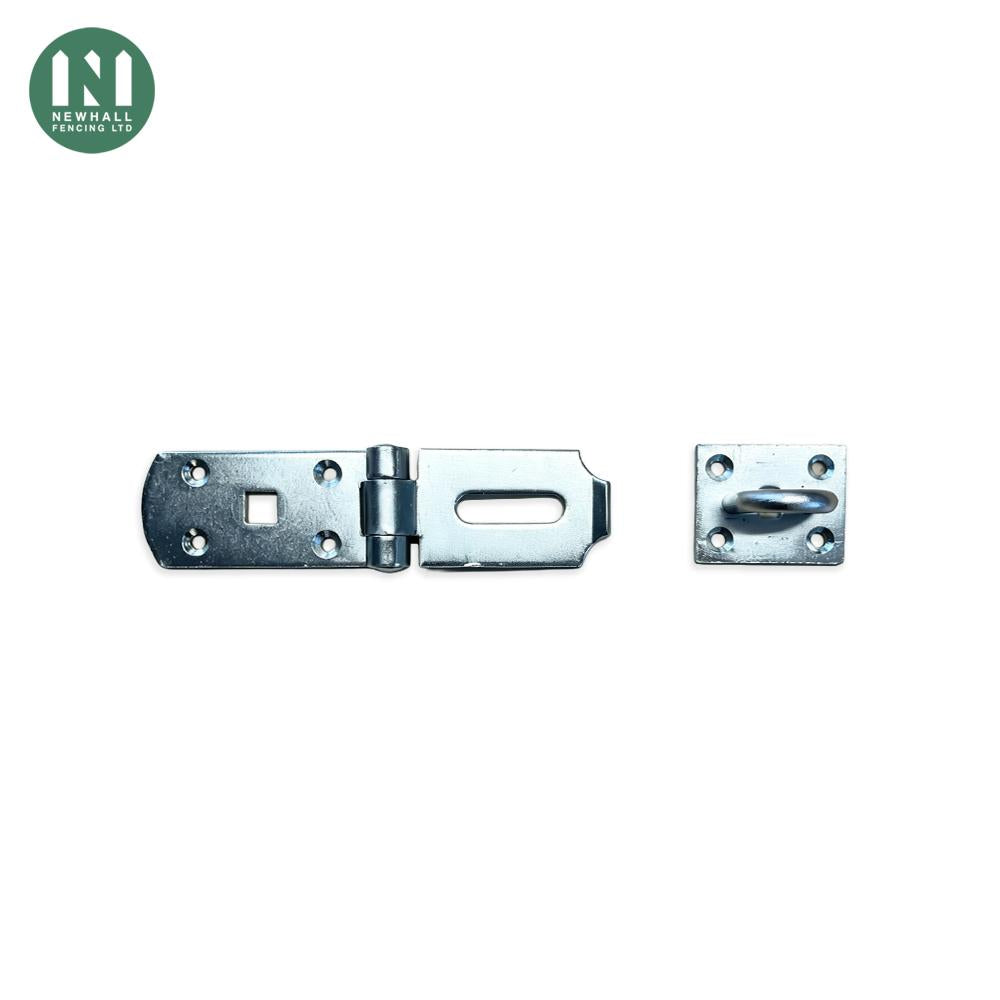 8 inch galvanised hasp and staple for padlocking a gate