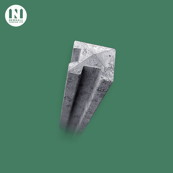 Grey pigmented concrete corner fence post