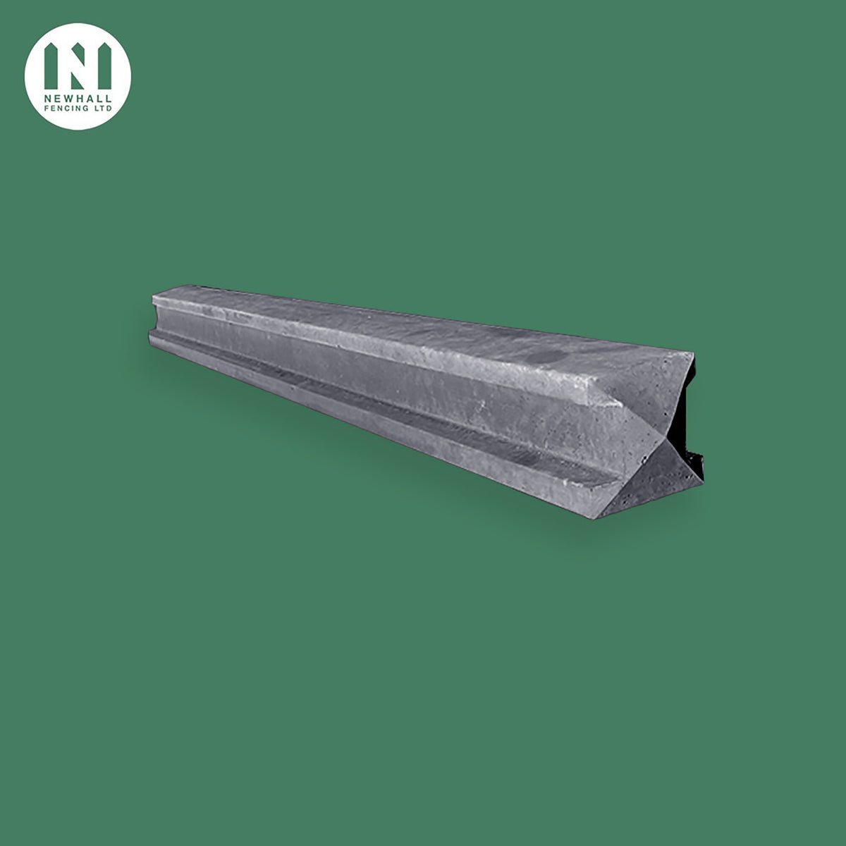 Grey pigmented concrete slotted fence post