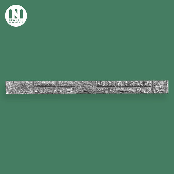 Grey pigmented 6 inch rock face concrete gravel board
