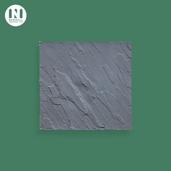 600x600mm riven concrete paving slab in grey with a split stone texture