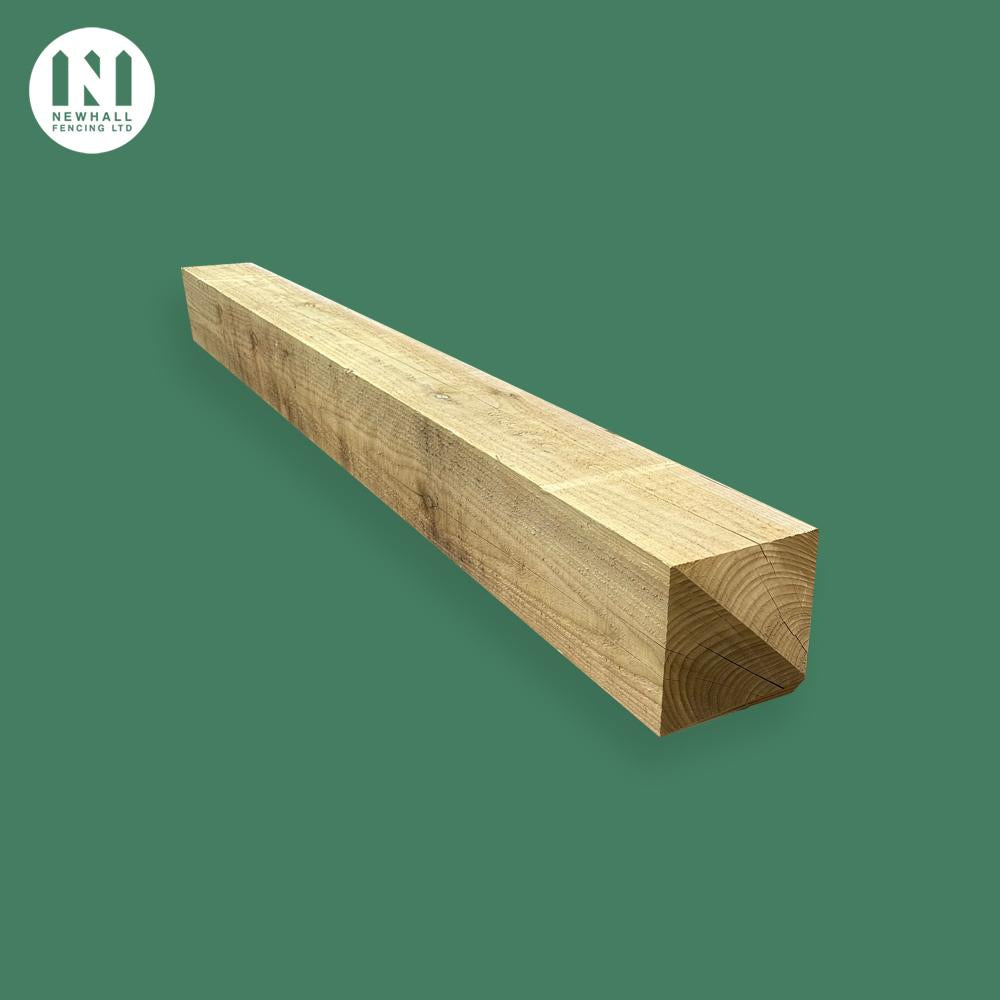 8x8 green treated timber fence post with pyramid top