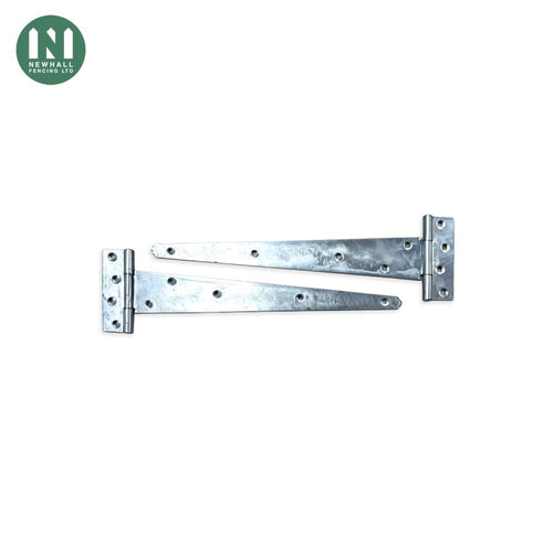 Pair of 12 inch T hinges in BZP finish
