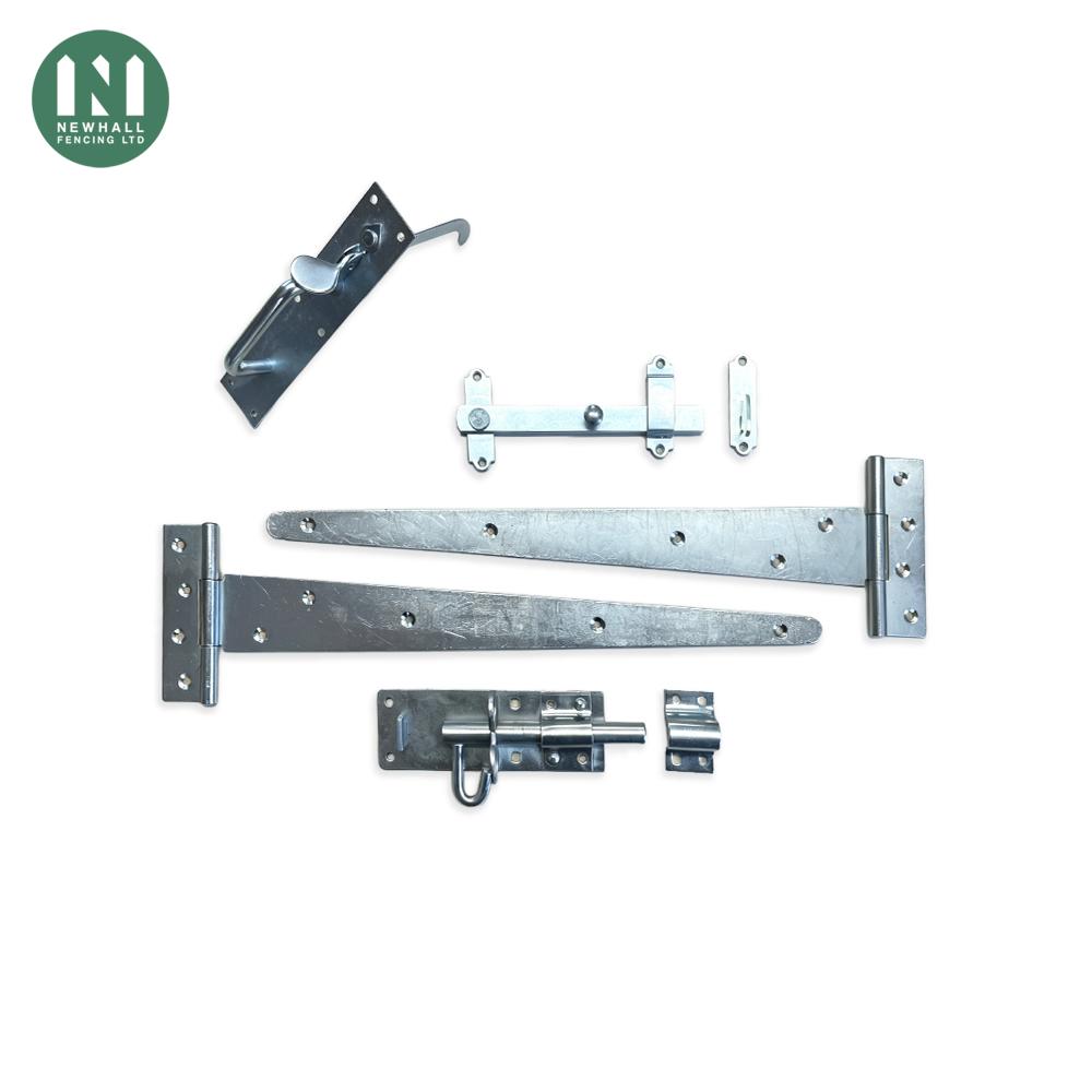 Gate kit with Suffolk latch and catch, 18 inch T hinges and pad bolt