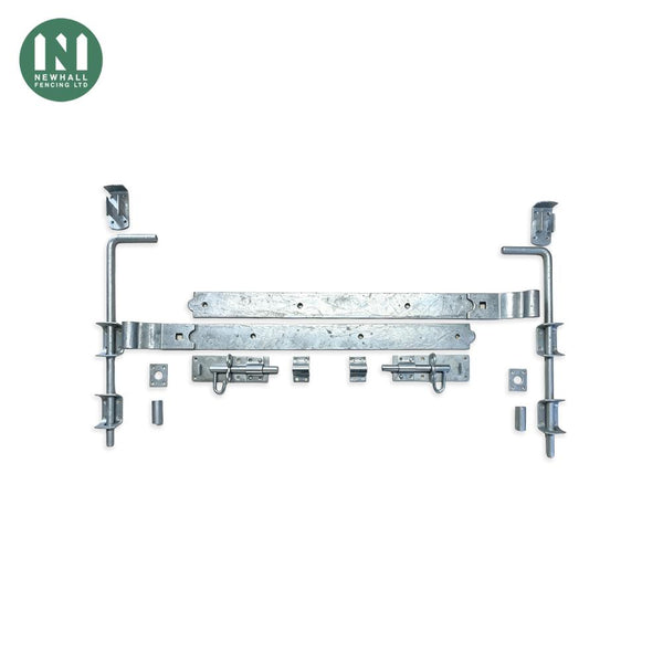 Double gate kit with 30 inch hooks and bands, two pad bolts and two drop bolts