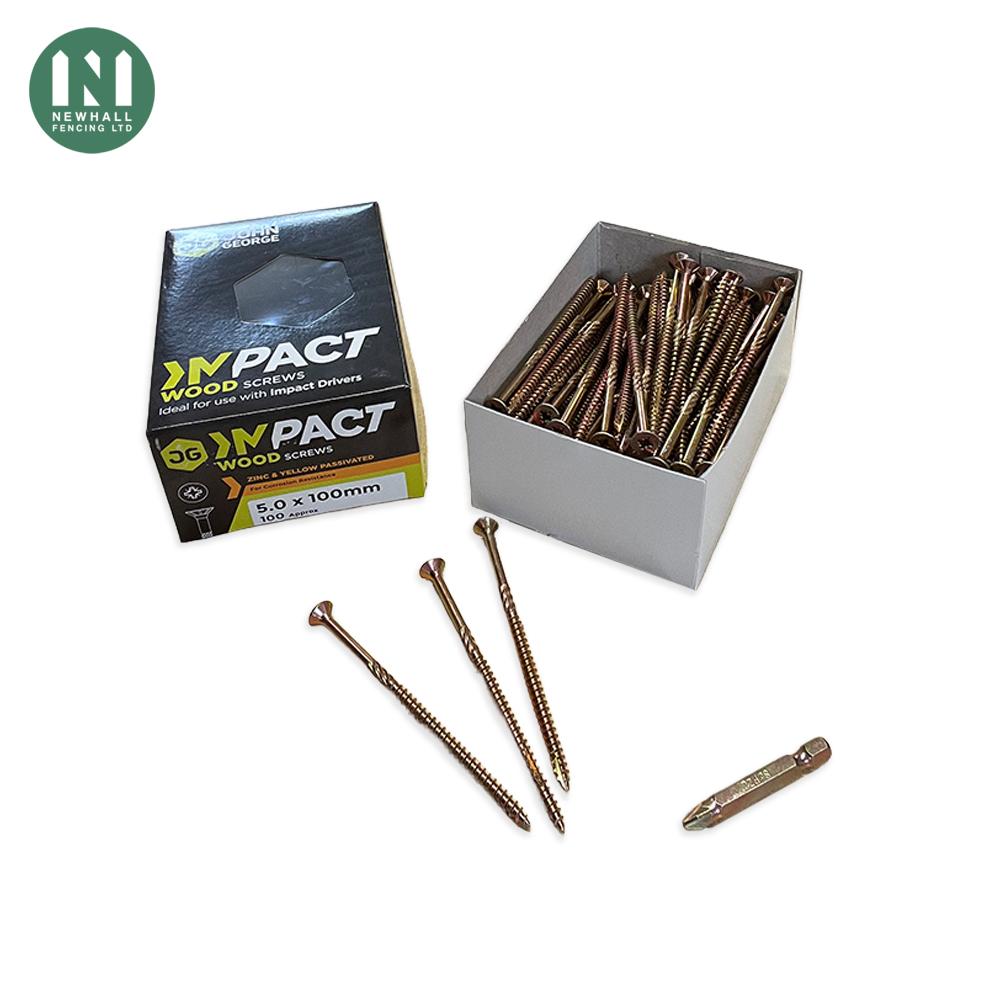 Impact 5.0mm x 100mm timber screws, box of 100
