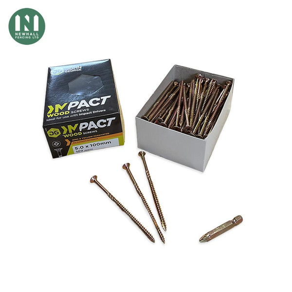 Impact 5.0mm x 100mm timber screws, box of 100