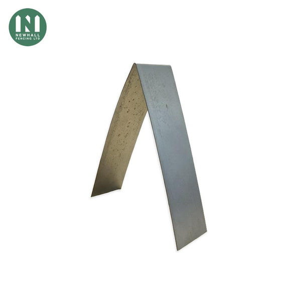 Galvanised trip rail straps for timber post and rail fencing