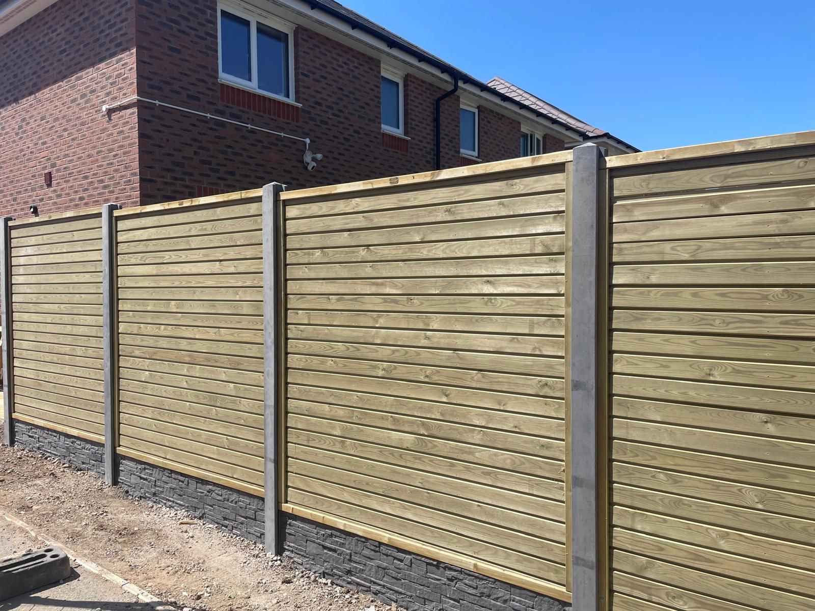 Wooden garden fence